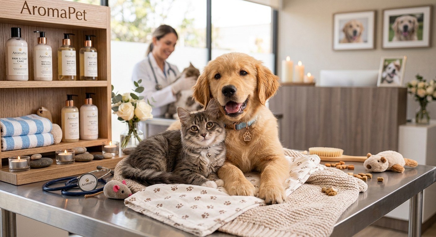 Perro y gato en consulta con su veterinaria en Zoolomascotas Mx, Soacha